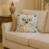 Anatolian Shepherd Dog Coastal Sea Glass Throw Pillow Decorative Indoor Outdoor Accent Cushion for Couch, Bed or Patio, 14Hx14W