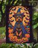 Australian Terrier Witchy Halloween Garden Flag Mailbox Flag Decorative Yard Flag Banner Outside Patio Artwork Yard Flower Beds, Garden Size