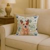 Red Heeler Australian Cattle Dog Coastal Sea Glass Throw Pillow Decorative Indoor Outdoor Accent Cushion for Couch, Bed or Patio, 18Hx18W
