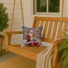 Norfolk Terrier with Santa Claus Throw Pillow Decorative Indoor Outdoor Accent Cushion for Couch, Bed or Patio, 14Hx14W